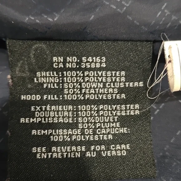 Cole Haan | Long Navy Hooded Puffer Coat Size Small - Picture 11 of 12